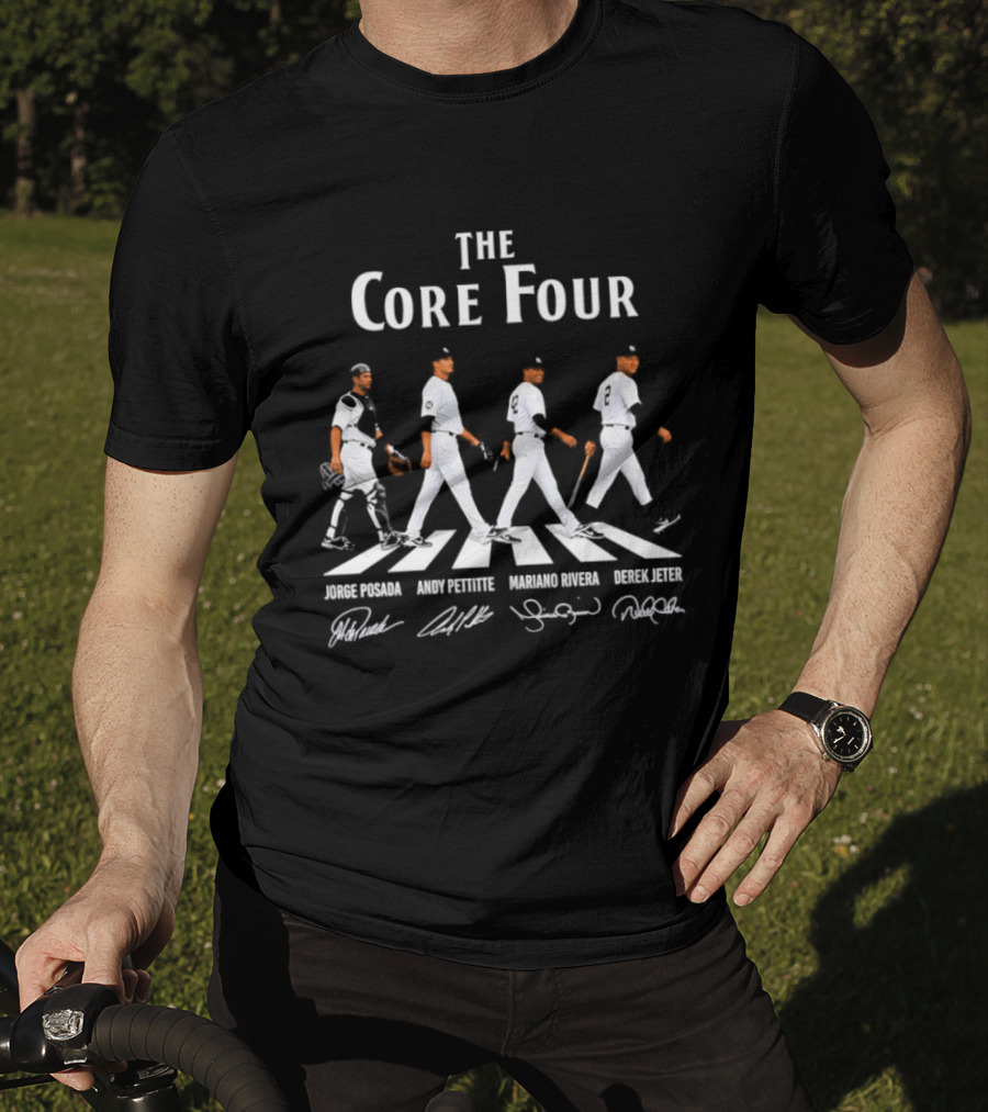 The Core Four Yankees Posada Pettitte Rivera Jeter Abbey Road Signatures MLB Legends T-Shirt