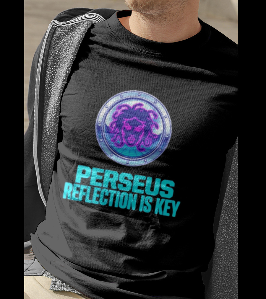 Perseus Reflection Is Key Medusa Mythology Greek Shield T-Shirt
