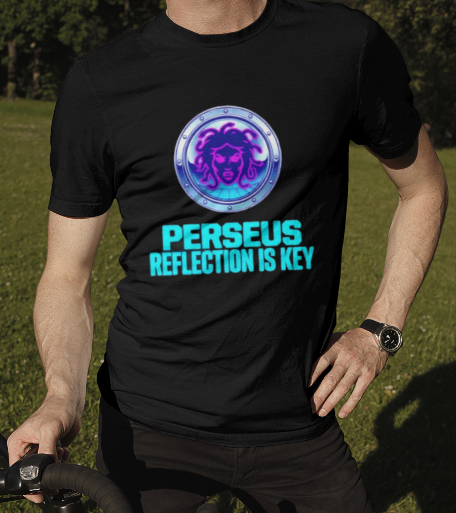 Perseus Reflection Is Key Medusa Mythology Greek Shield T-Shirt