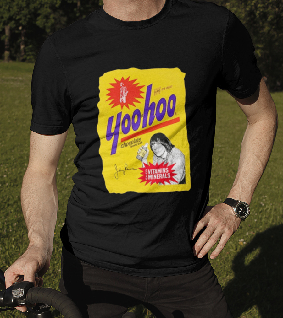 Johnny Ramone Yoo Hoo Chocolate Drink 5 Vitamins 3 Minerals T-Shirt