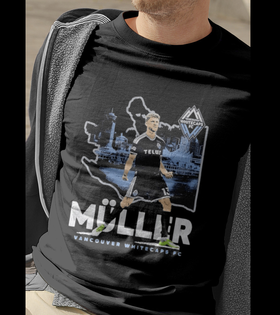 Müller Vancouver Whitecaps FC City Skyline Map T-Shirt