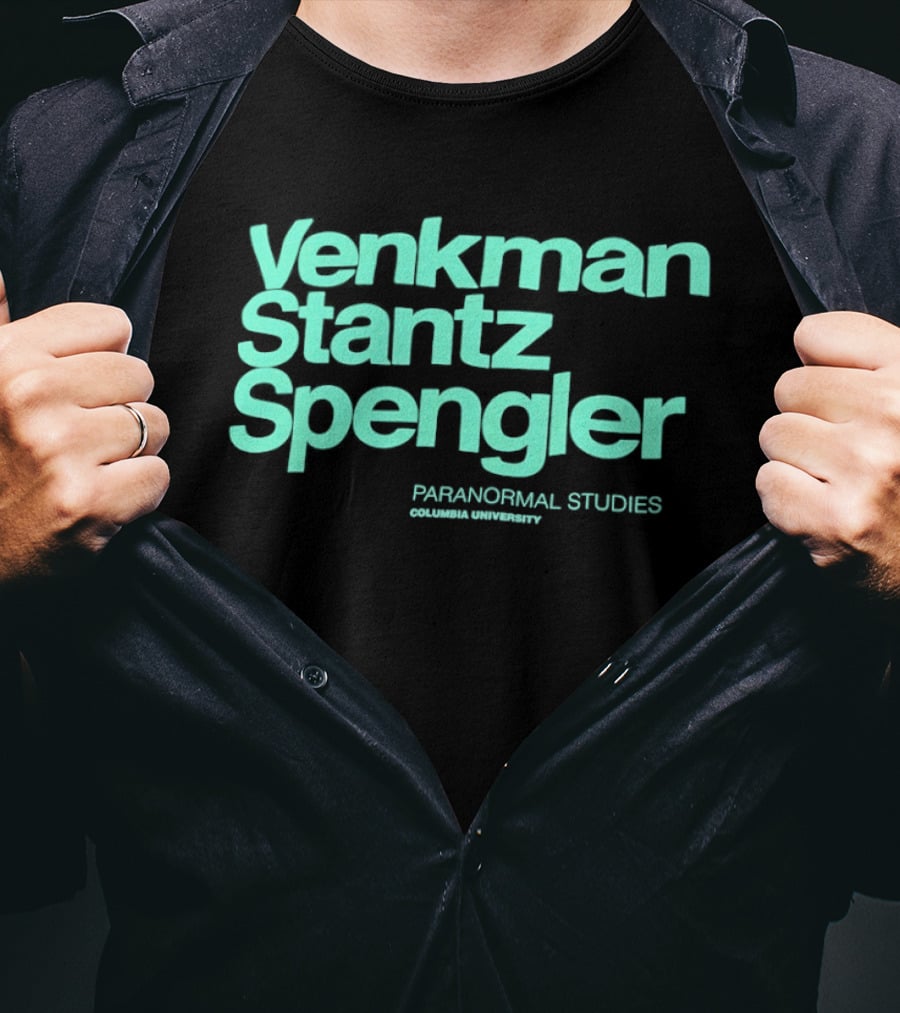 Venkman Stantz Spengler Paranormal Studies Columbia University Ghostbusters T-Shirt