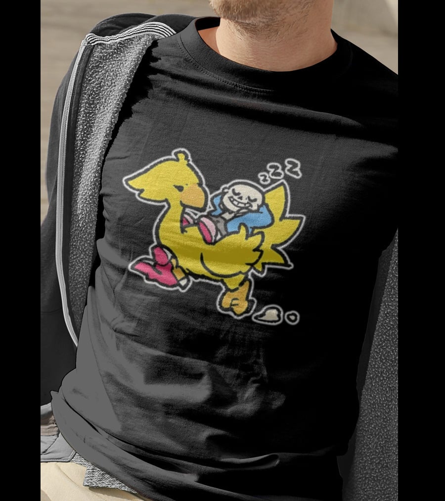Sans Relaxing On Chocobo T-Shirt
