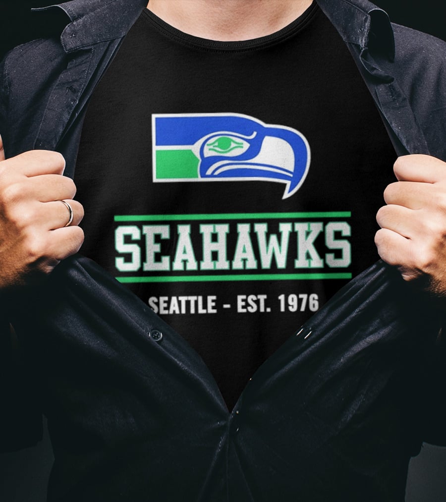 Seattle Seahawks Est 1976 Retro Team Logo Classic NFL Fan T-Shirt