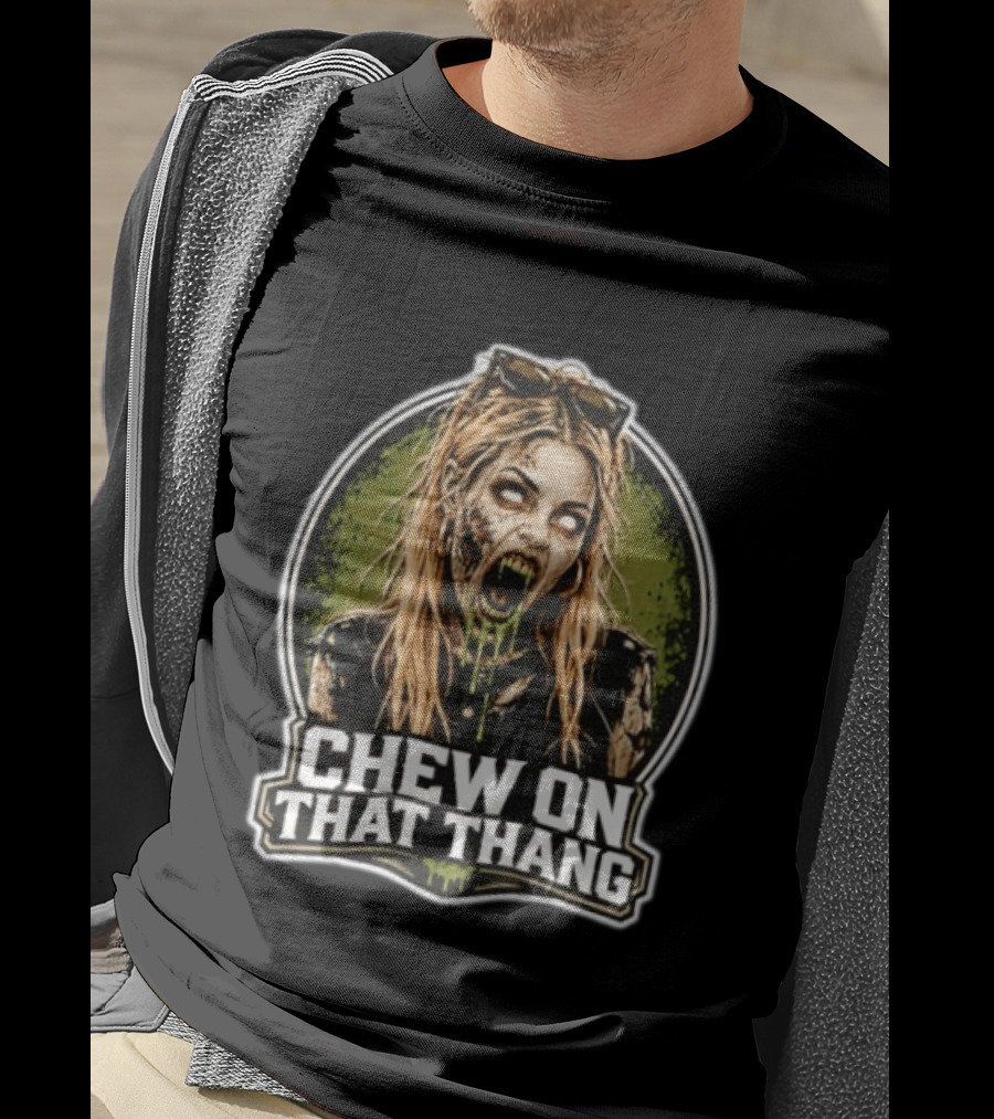 Chew On That Thang Zombie Girl Undead Horror T-Shirt