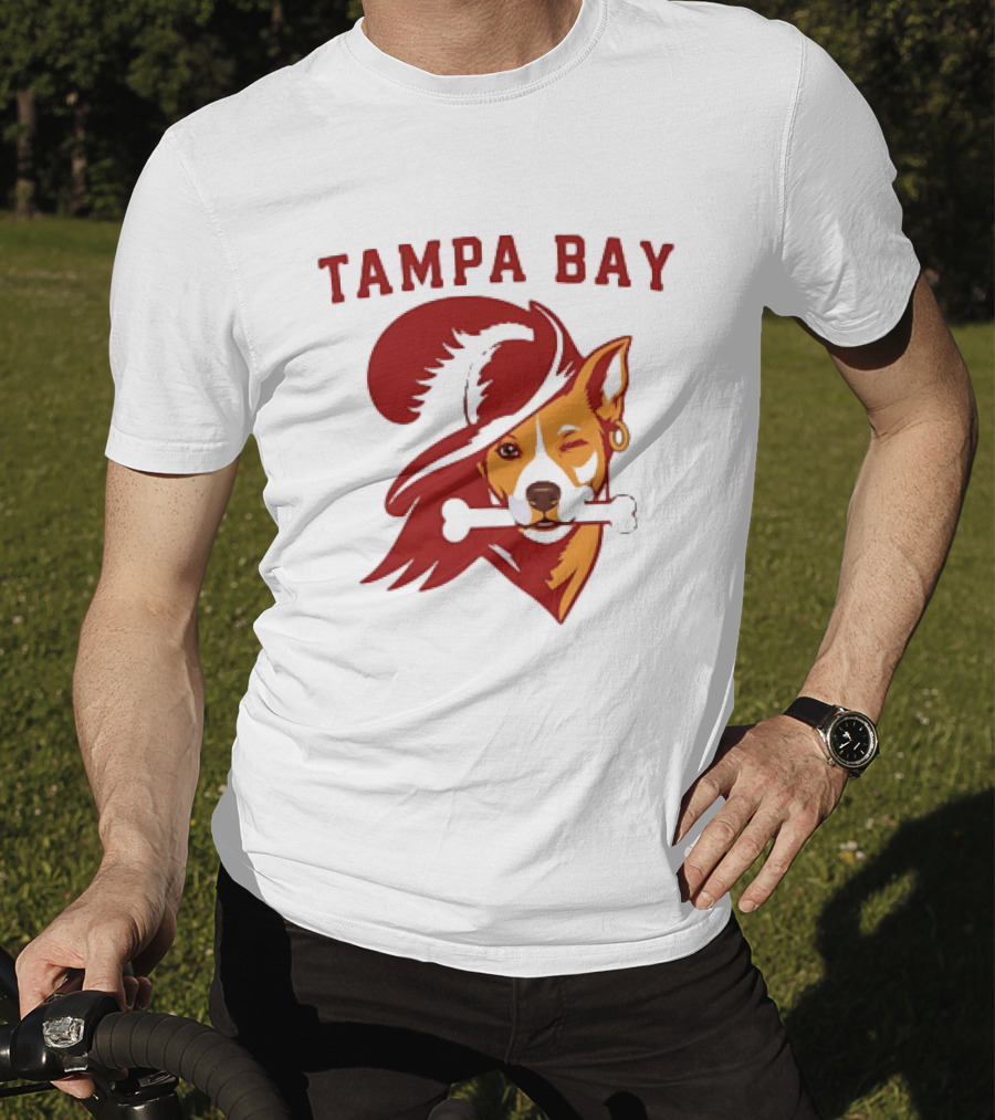 Tampa Bay Dog Pirate With Bone And Hat T-Shirt