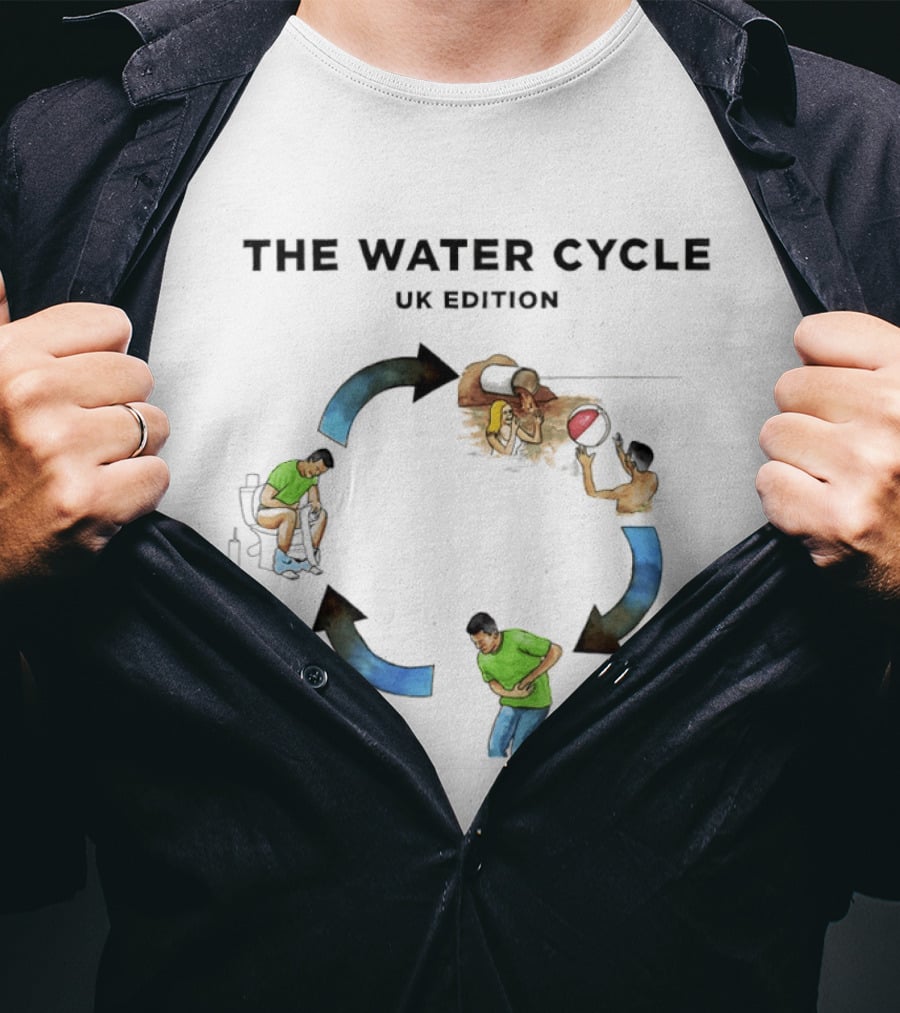The Water Cycle UK Edition Toilet Sports Sewage Pollution Cycle T-Shirt