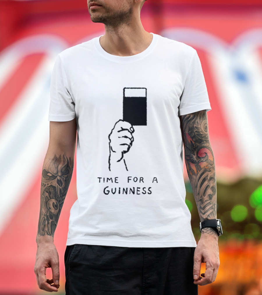 Time For A Guinness Beer Stout Irish Pub Cheers Hand Holding Pint T-Shirt