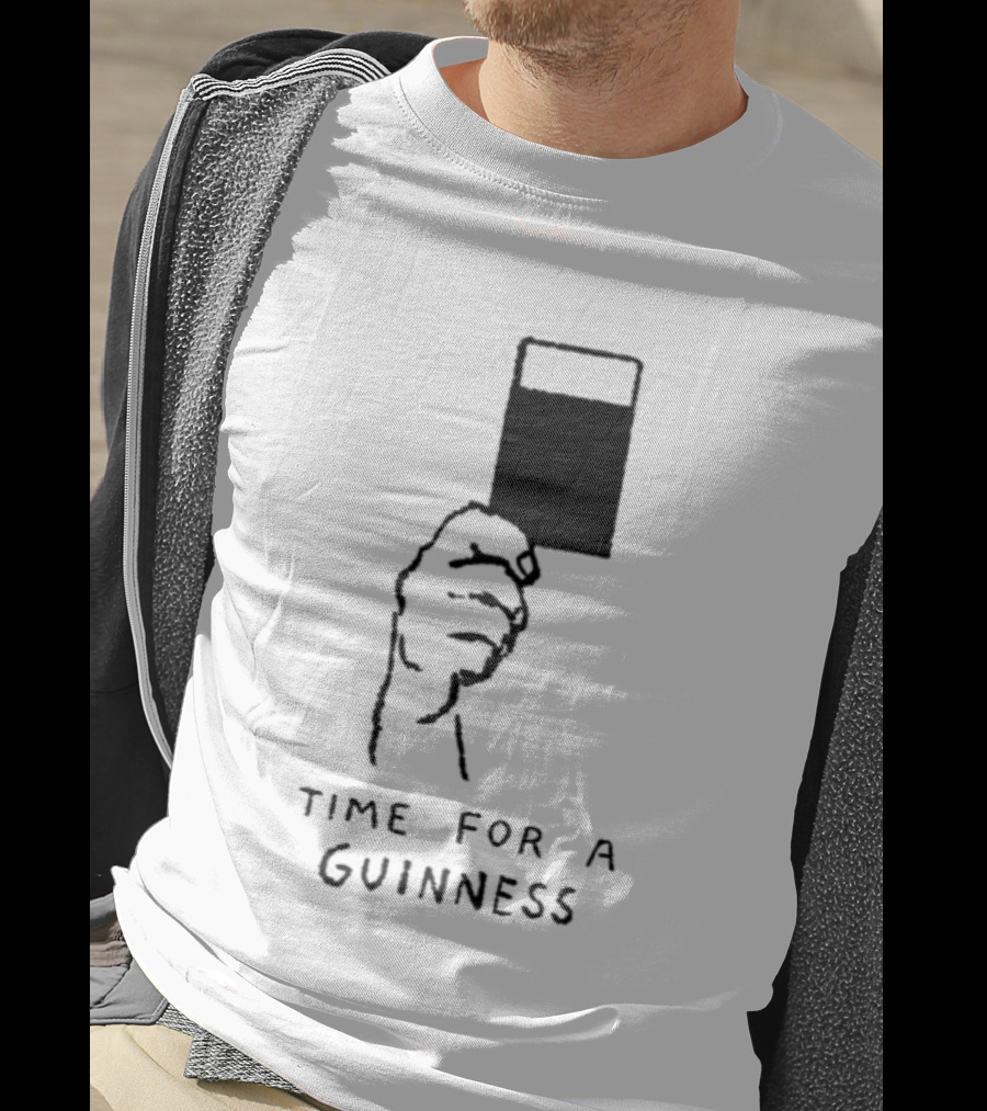 Time For A Guinness Beer Stout Irish Pub Cheers Hand Holding Pint T-Shirt