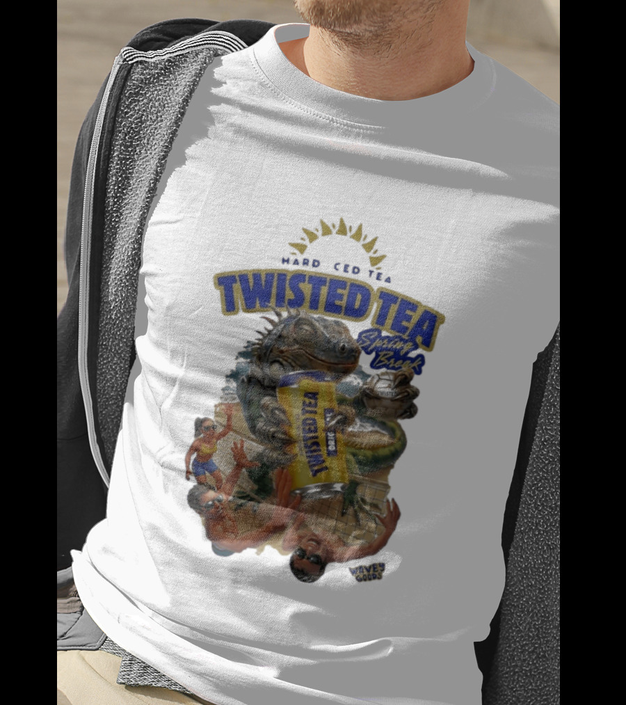 Twisted Tea Hard Iced Tea Spring Break Iguana Volleyball Wave Gods T-Shirt