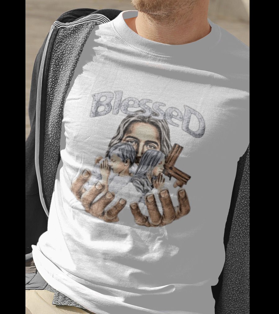 Blessed Jesus With Children And Cross In Hands T-Shirt
