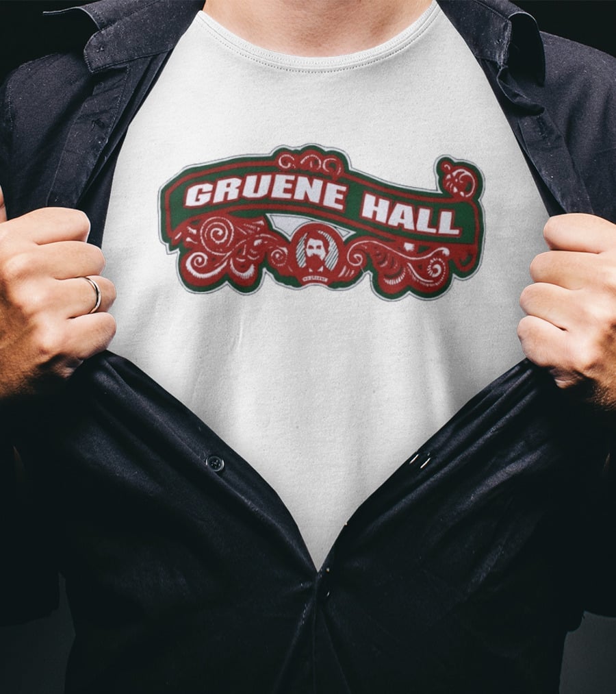 Gruene Hall New Braunfels Texas Iconic Red Green Swirls T-Shirt