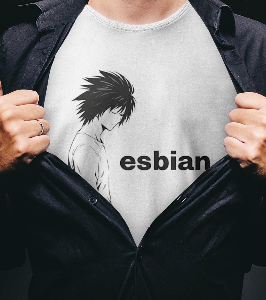 Death Note L Esbian Meme Character Profile T-Shirt