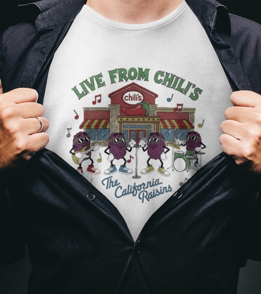Live From Chili's The California Raisins Musical Performance At Restaurant Concert Venue T-Shirt