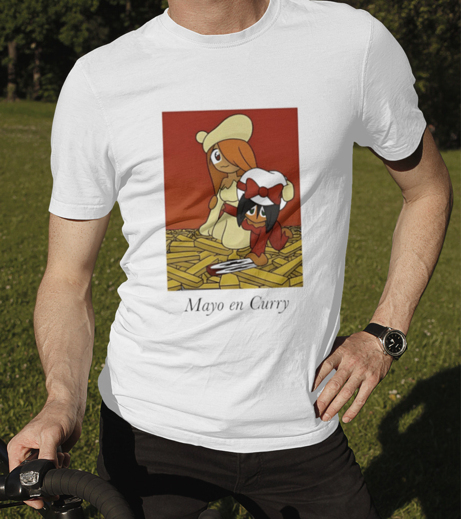 Mayo En Curry Anime Characters On Fries T-Shirt