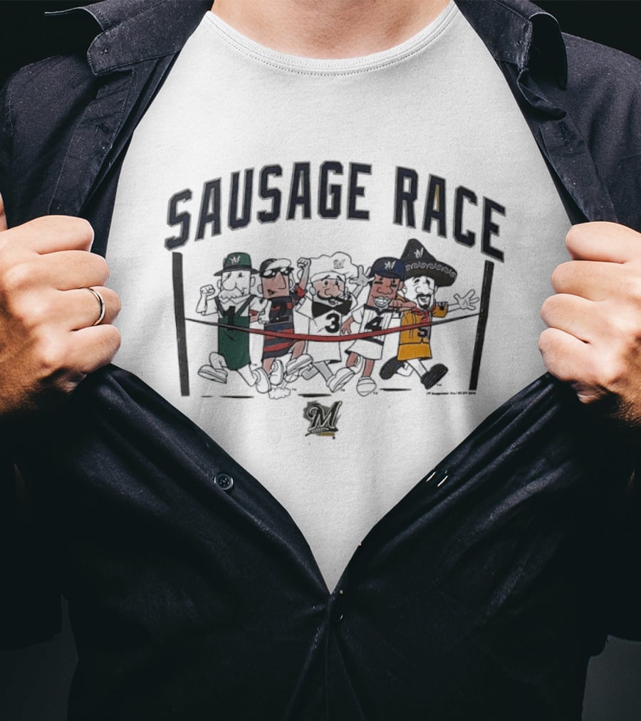 Milwaukee Brewers MLB Baseball Sausage Race Mascots T-Shirt