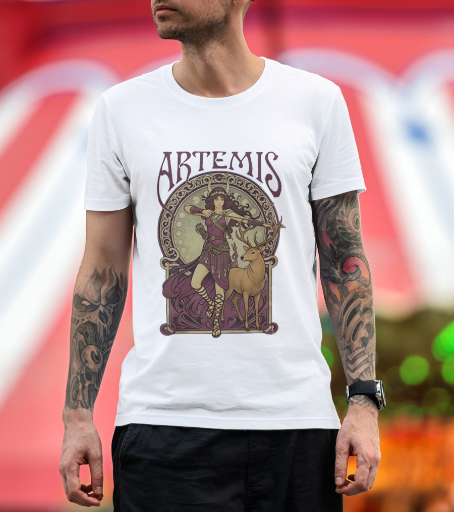 Artemis Greek Goddess Archer With Deer Mythology T-Shirt