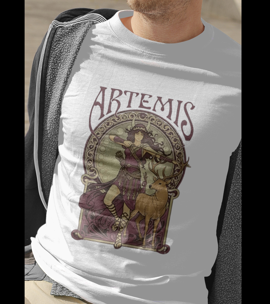 Artemis Greek Goddess Archer With Deer Mythology T-Shirt