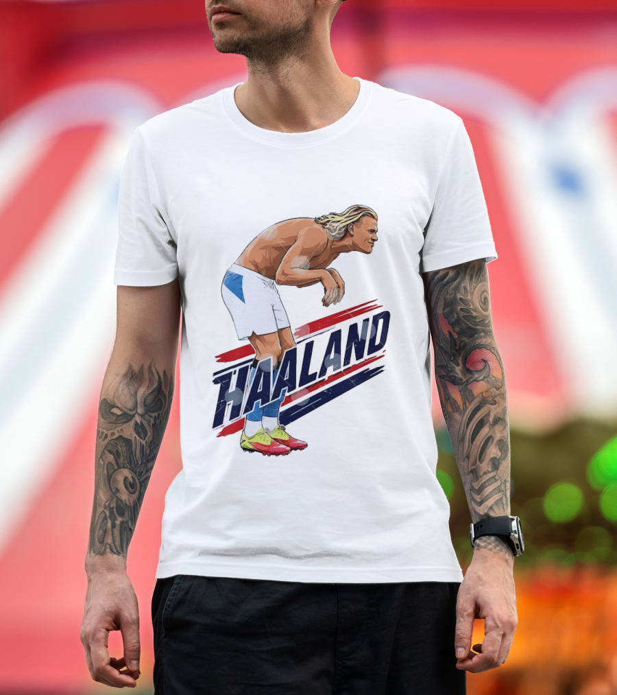 Erling Haaland Celebration Pose With Norway T-Shirt