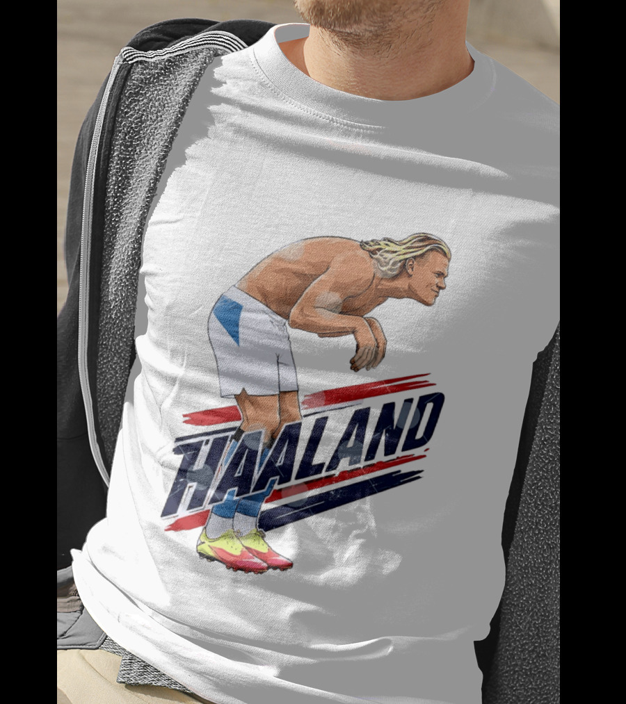 Erling Haaland Celebration Pose With Norway T-Shirt