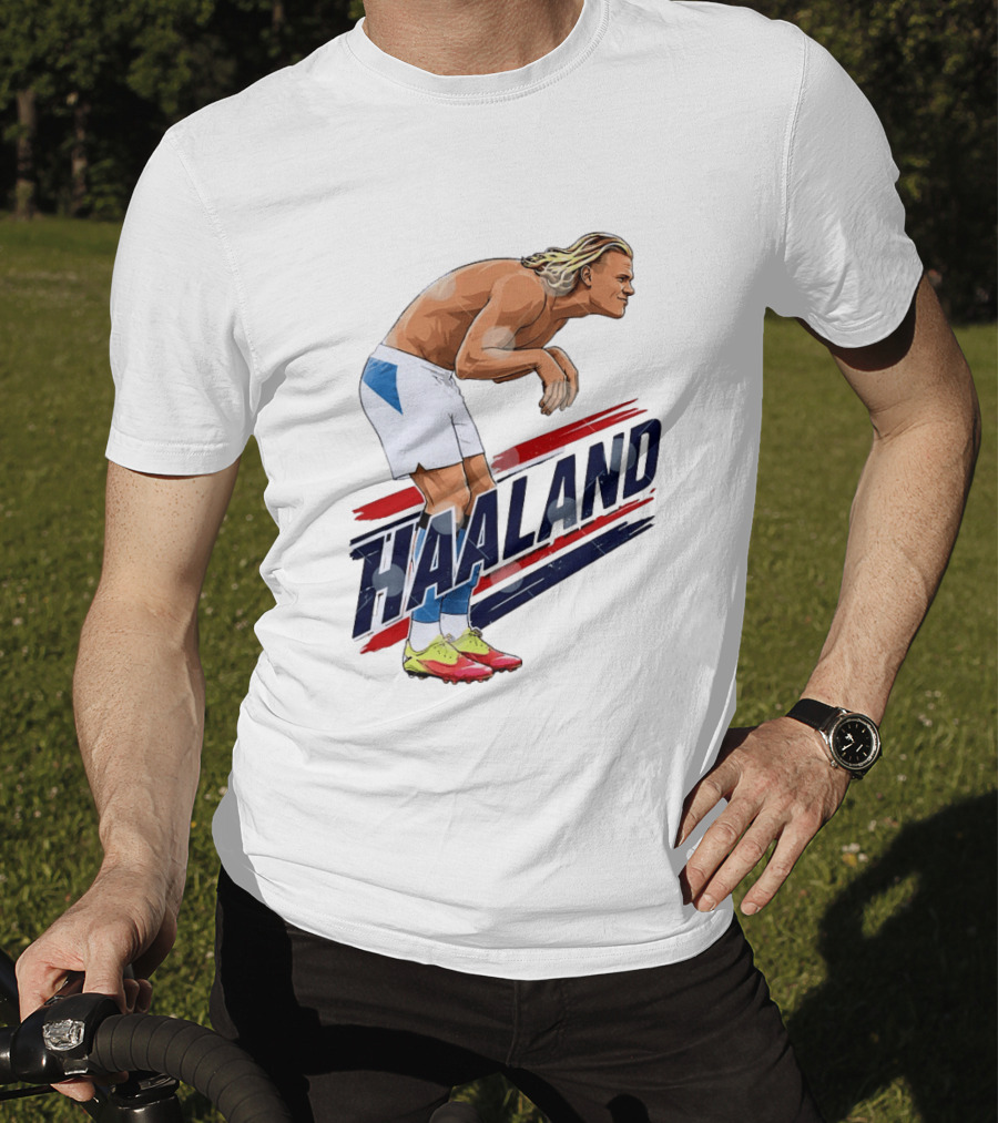 Erling Haaland Celebration Pose With Norway T-Shirt