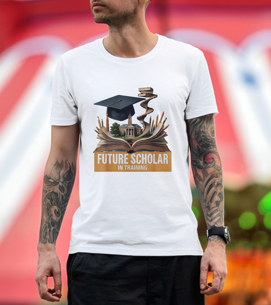Future Scholar In Training Graduation Cap Books Spiral Notebook T-Shirt