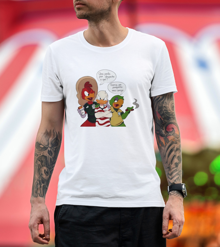 The Three Caballeros Panchito Pistoles Donald Duck José Carioca México USA Brazil Jerseys Soccer Fan Collection T-Shirt