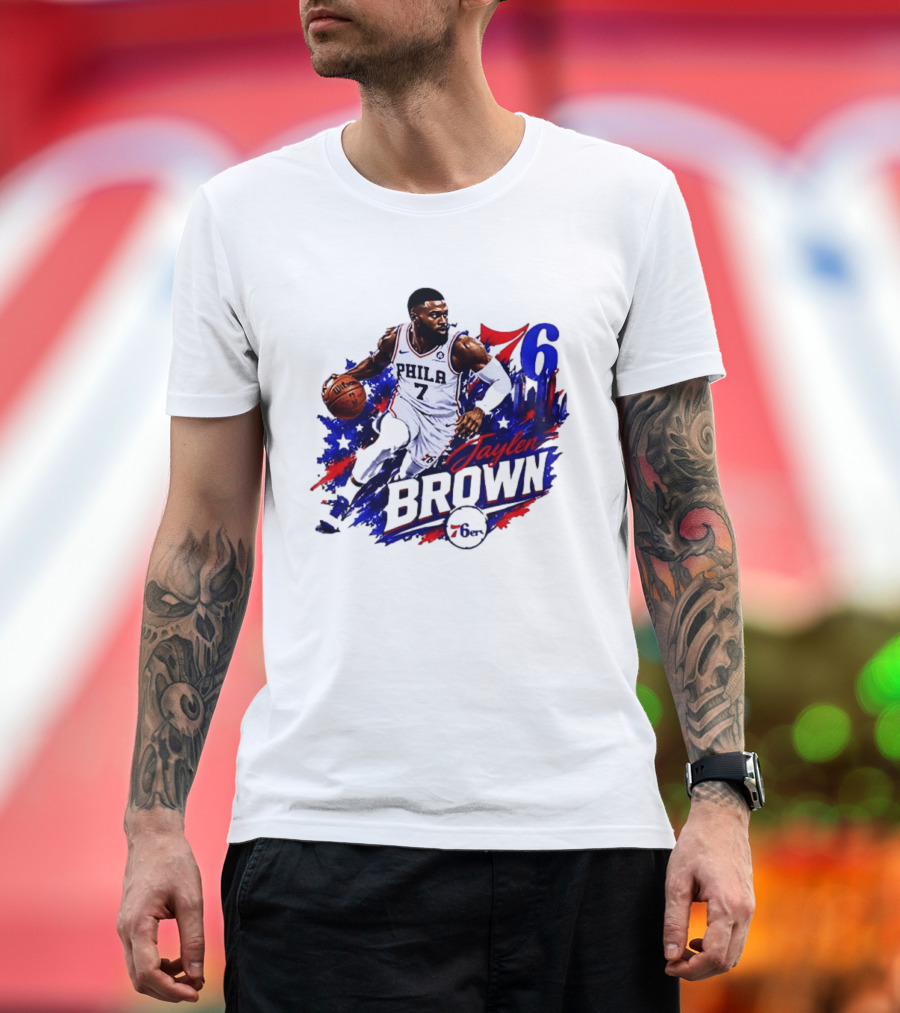 Philadelphia 76ers Jaylen Brown 76 Number 7 Phila Basketball T-Shirt