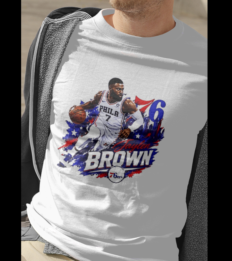 Philadelphia 76ers Jaylen Brown 76 Number 7 Phila Basketball T-Shirt
