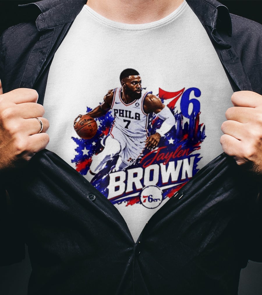 Philadelphia 76ers Jaylen Brown 76 Number 7 Phila Basketball T-Shirt