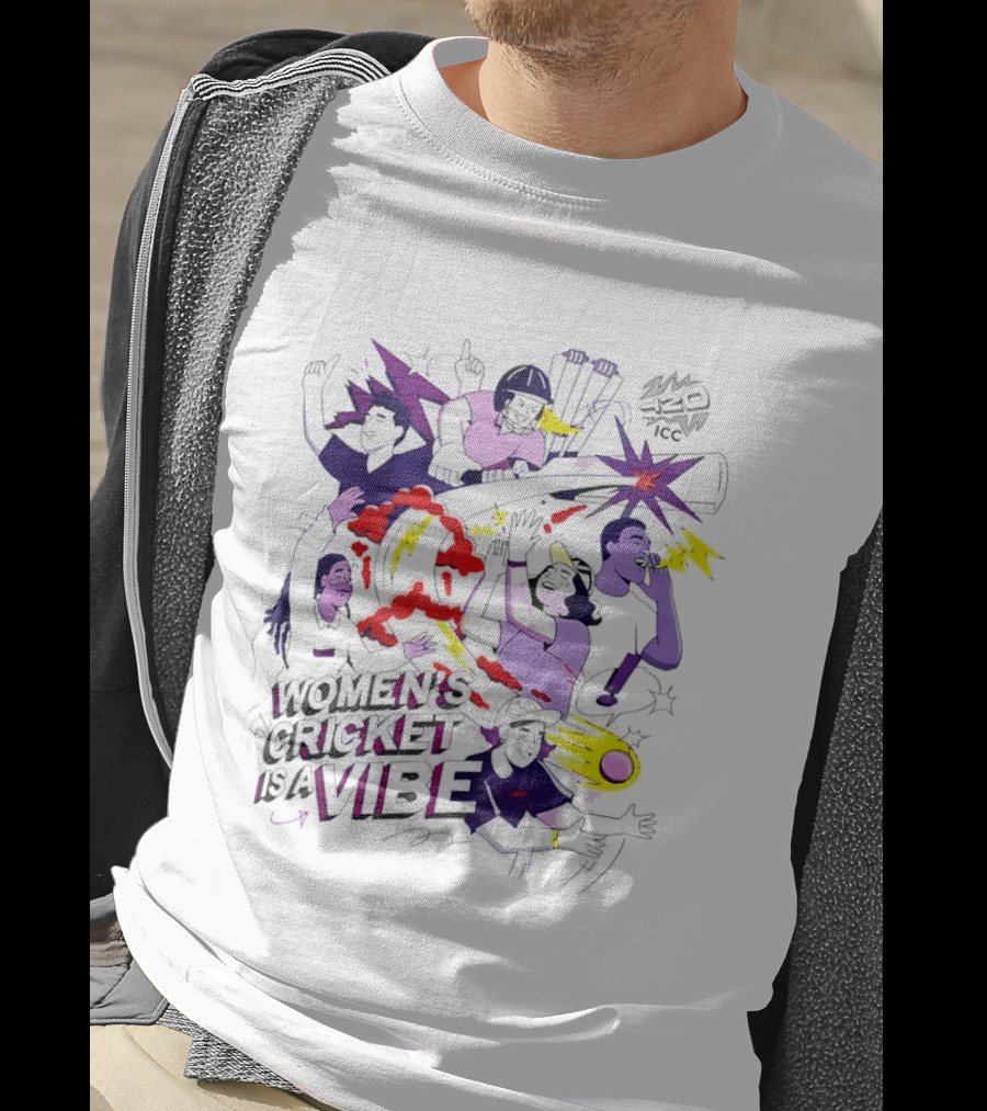 Women's Cricket Is A Vibe ICC T20 Excitement Explosion T-Shirt