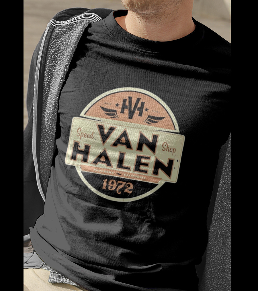 Van Halen Speed Shop Pasadena California 1972 T-Shirt