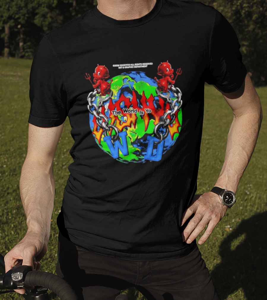Washyou Devil Chain World Is Yours WJ Planet Flames T-Shirt