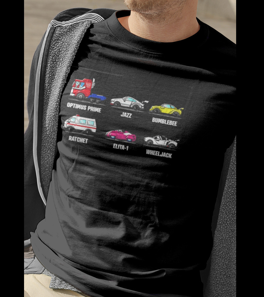 Optimus Prime Jazz Bumblebee Ratchet Elita 1 Wheeljack Transformers T-Shirt