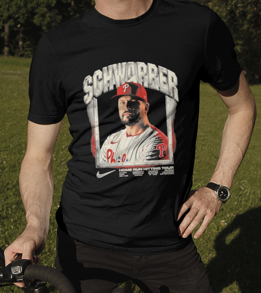 Philadelphia Phillies Kyle Schwarber Home Run Hitting Tour 2026 Nike Baseball T-Shirt