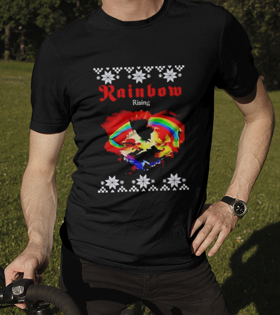 Rainbow Rising Christmas Ugly Sweater Starry T-Shirt