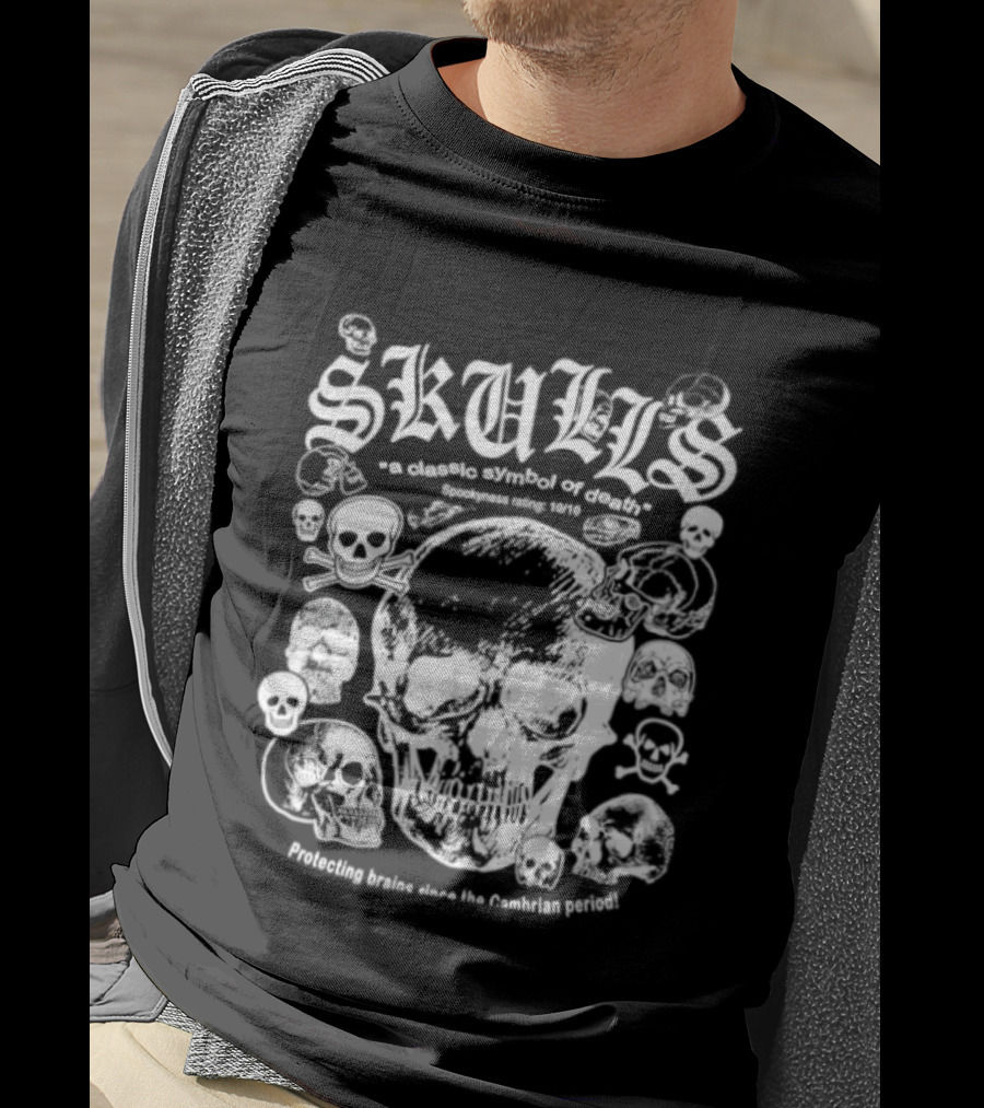Skulls A Classic Of Death Protecting Brains Since The Cambrian Period T-Shirt