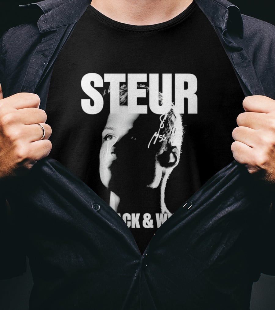 Steur In Black & White Monochrome T-Shirt