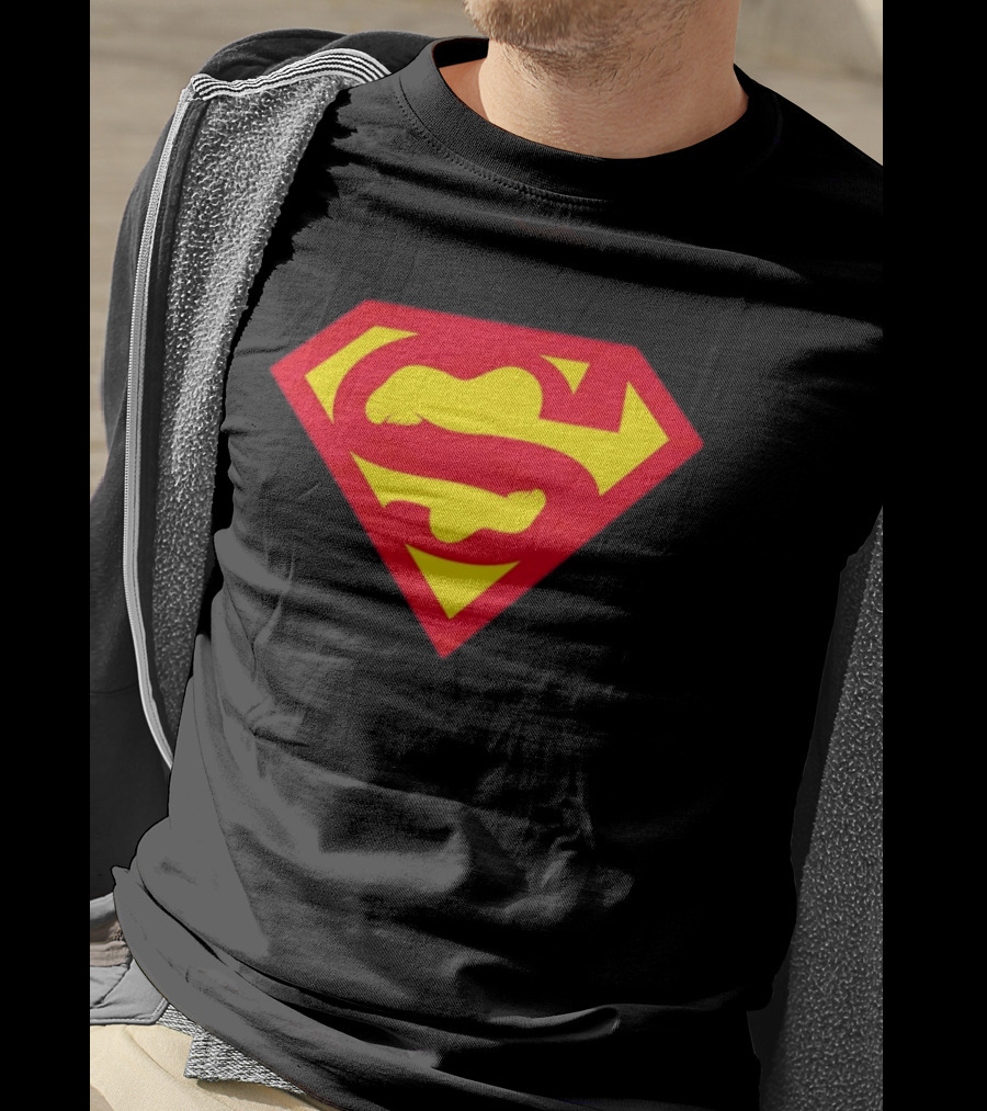 Superfeet Superman Inspired Red Yellow Emblem With Feet T-Shirt