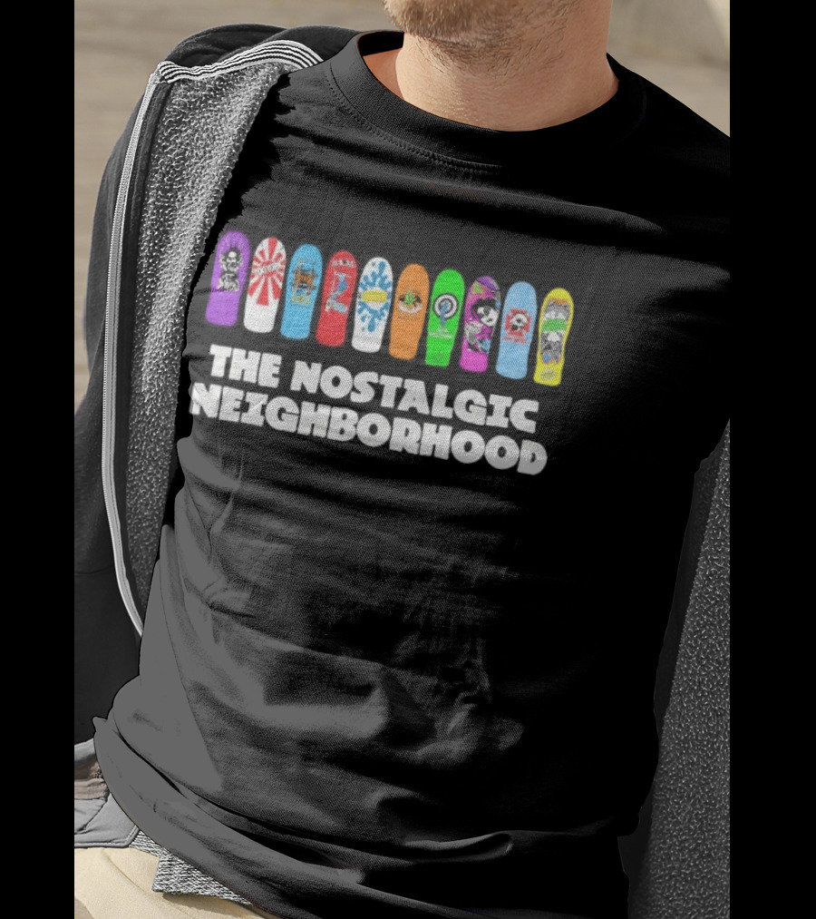 The Nostalgic Neighborhood Collection Skateboard Decks 90s T-Shirt