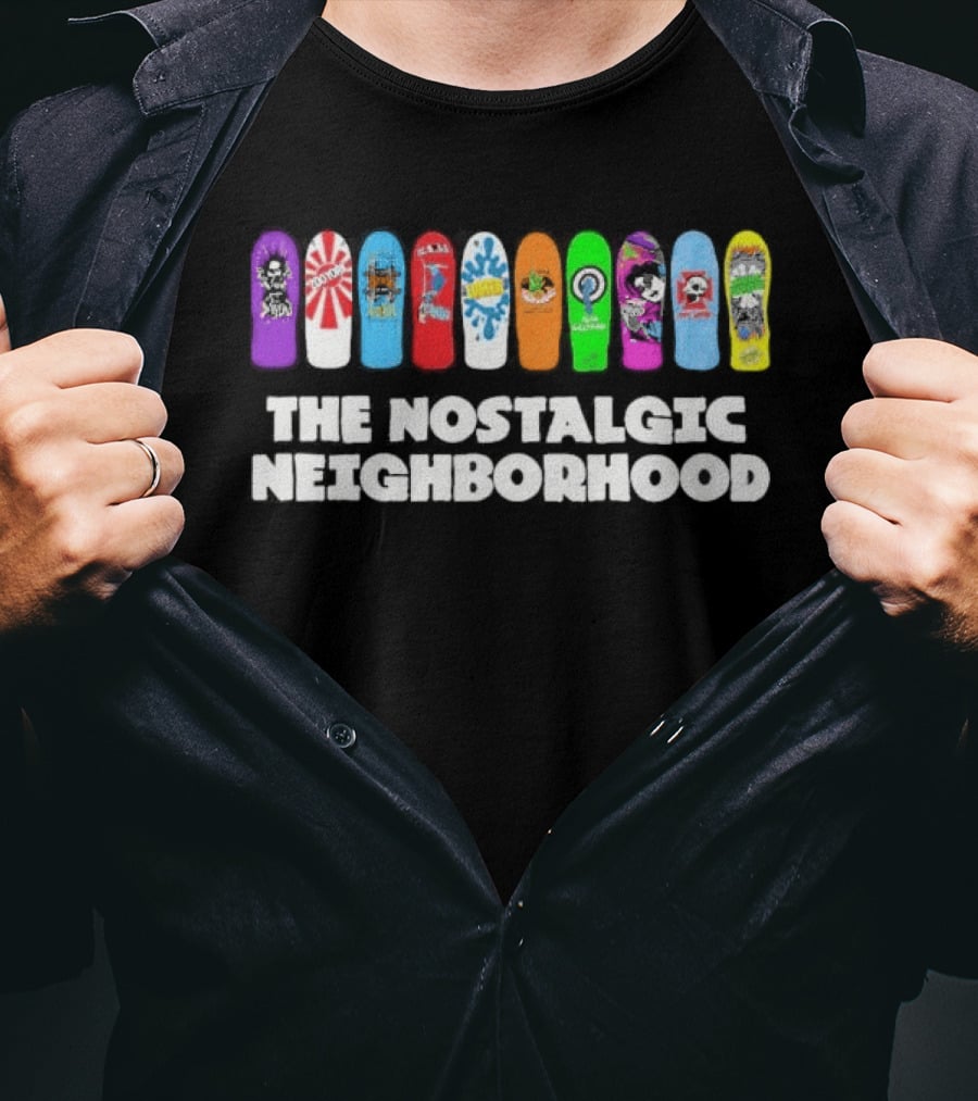 The Nostalgic Neighborhood Collection Skateboard Decks 90s T-Shirt