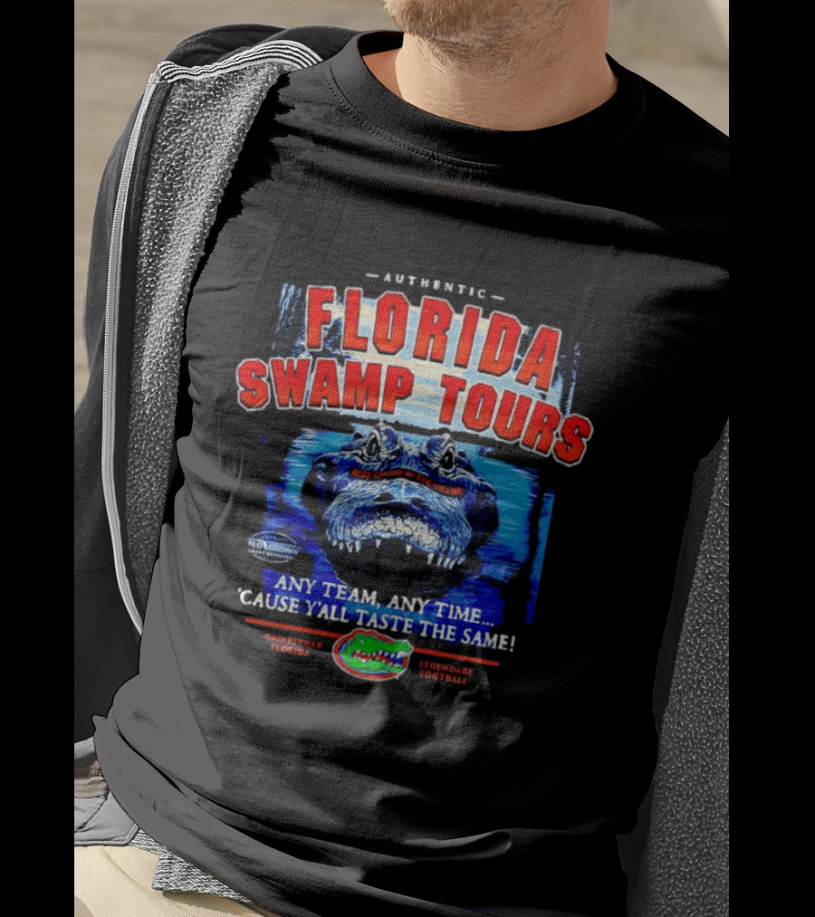 Authentic Florida Swamp Tours Alligator Gainesville Football T-Shirt