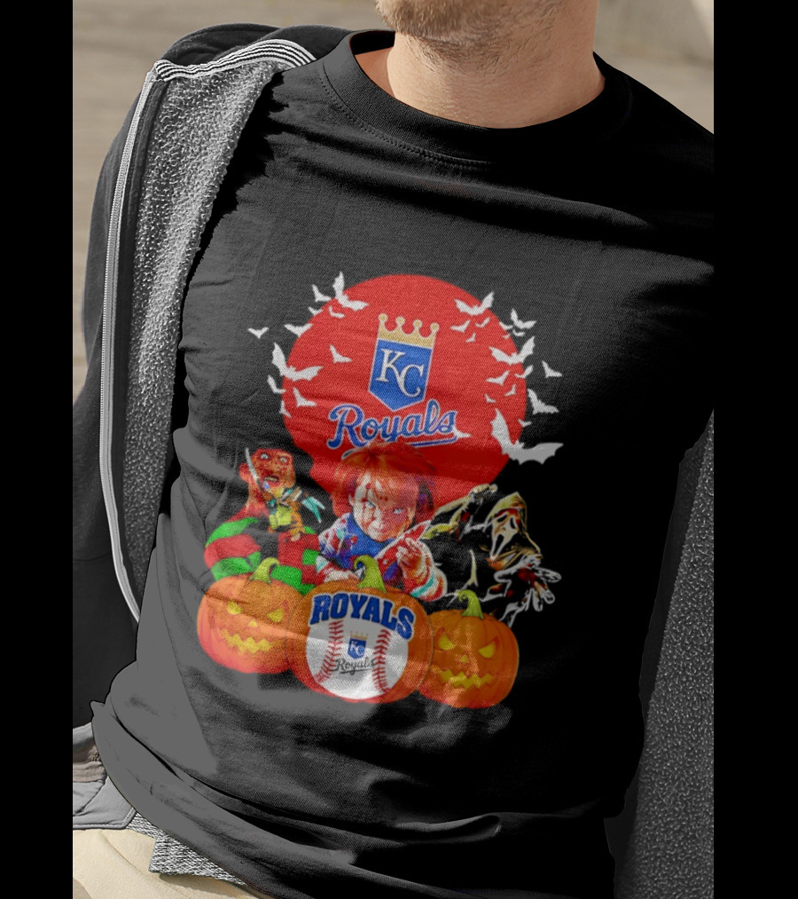 Kansas City Royals Halloween Freddy Krueger Chucky Ghostface T-Shirt