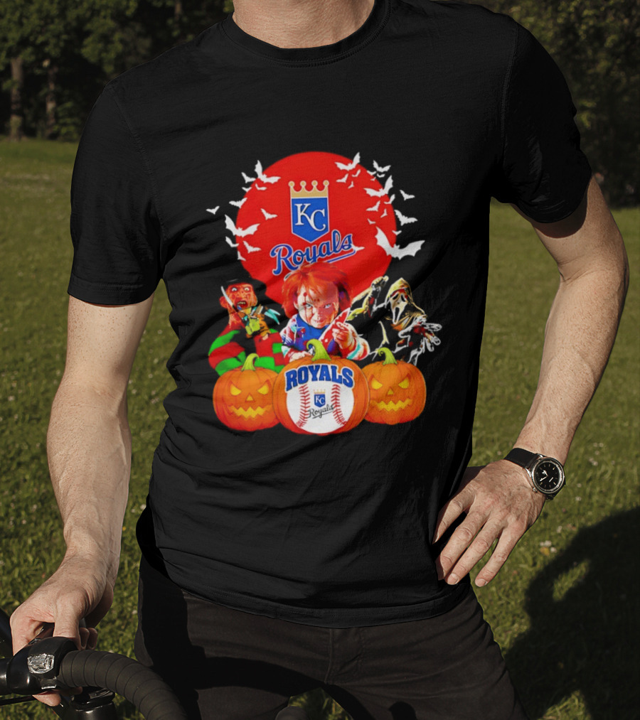 Kansas City Royals Halloween Freddy Krueger Chucky Ghostface T-Shirt