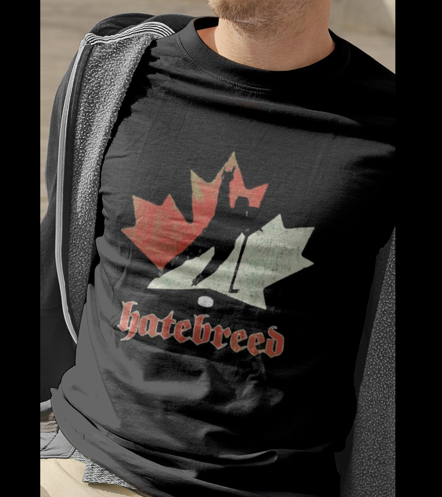 Maple Leaf Hockey Player Hatebreed T-Shirt