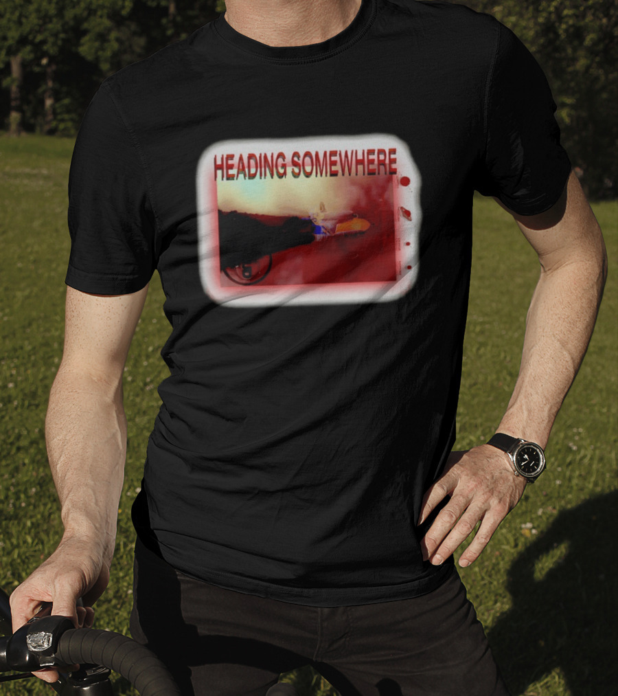 Heading Somewhere Motorcycle Journey Vintage Road Trip T-Shirt