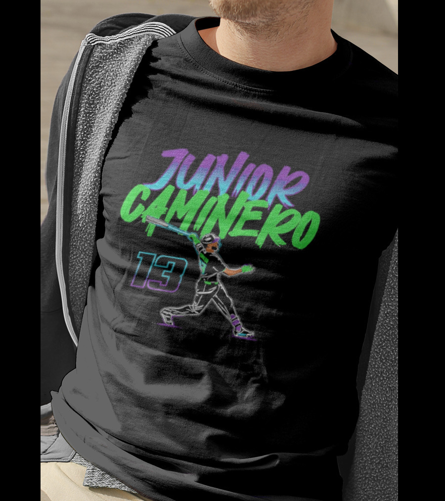 Junior Caminero Tampa Bay Rays Baseball Slugger Swing 13 T-Shirt