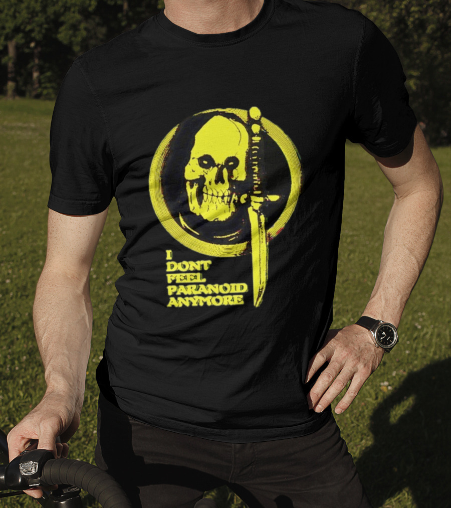 I Don't Feel Paranoid Anymore Skull Dagger Retro Horror Vibe T-Shirt
