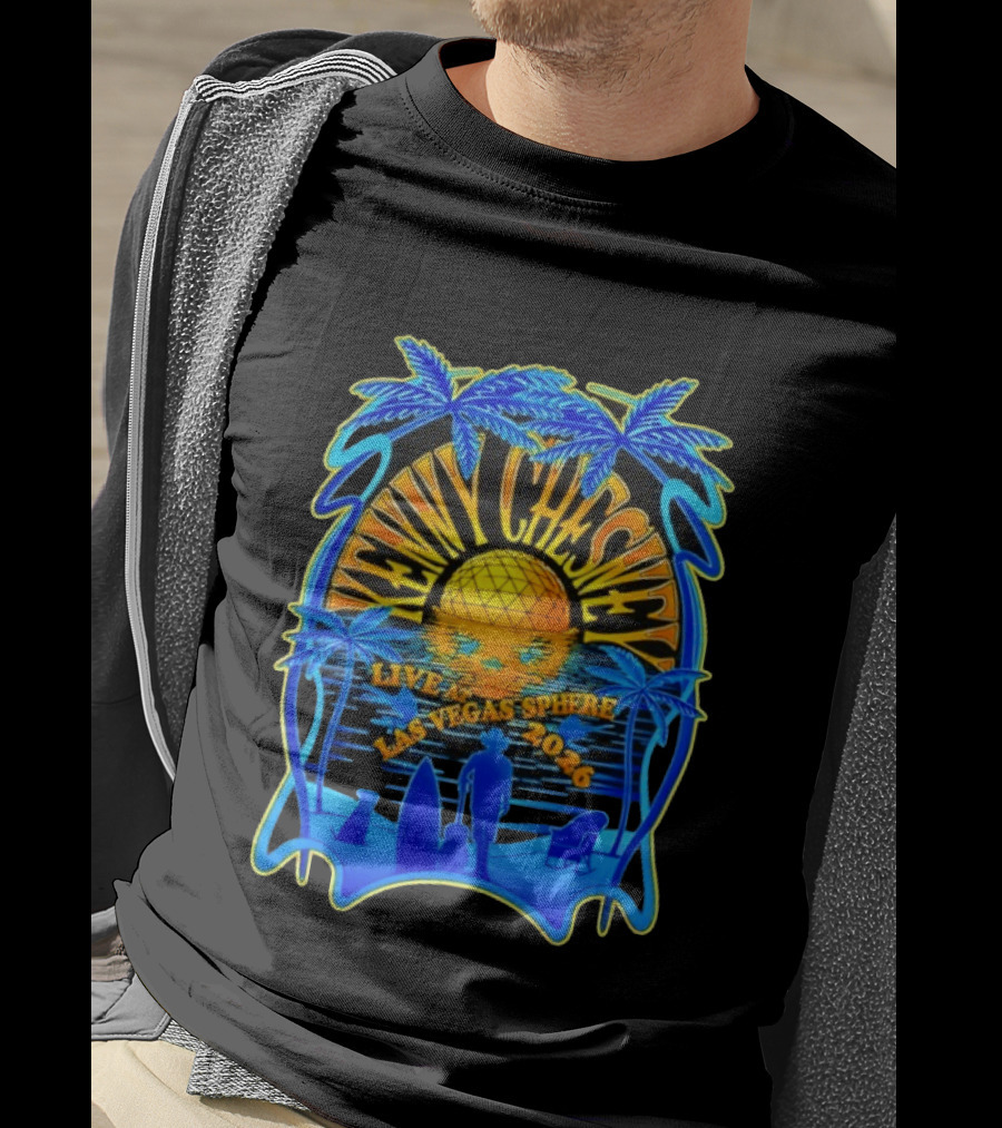 Kenny Chesney Live At Las Vegas Sphere 2026 Tropical Sunset And Palms T-Shirt