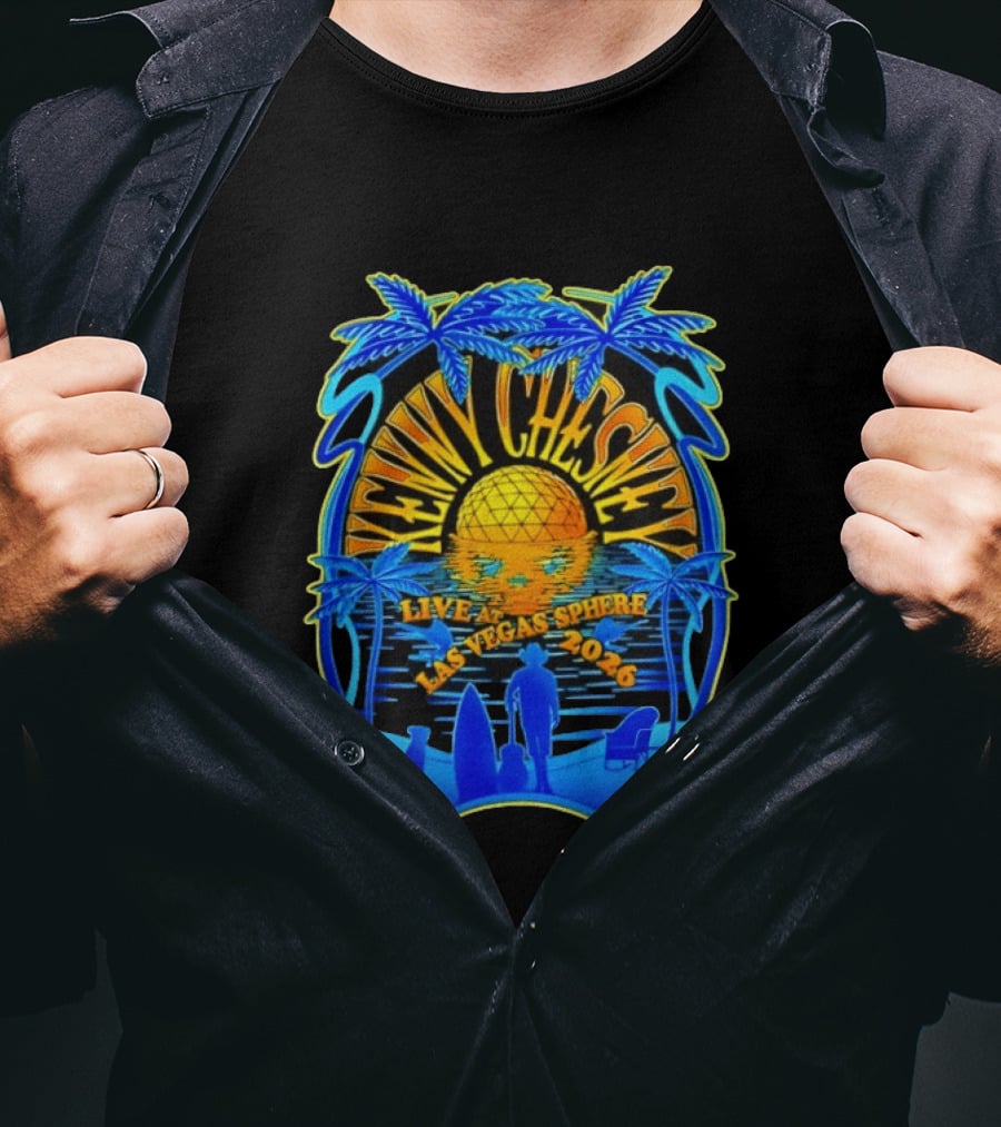 Kenny Chesney Live At Las Vegas Sphere 2026 Tropical Sunset And Palms T-Shirt